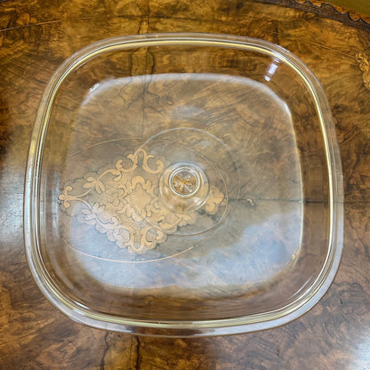 Vintage Pyrex White Bluel Dish With Lid