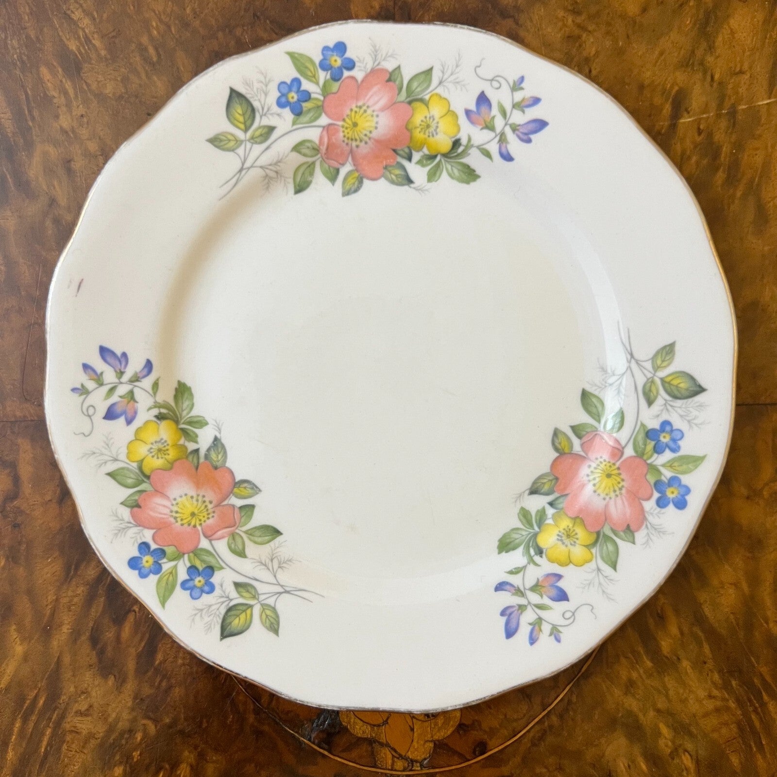 Vintage Queen Anne Apricot Floral Side Plate 