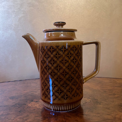 Vintage Retro Japanese 1970s Brown Circle Coffee Pot