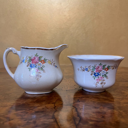 Vintage Royal Staffordshire Honeyglass Milk & Sugar