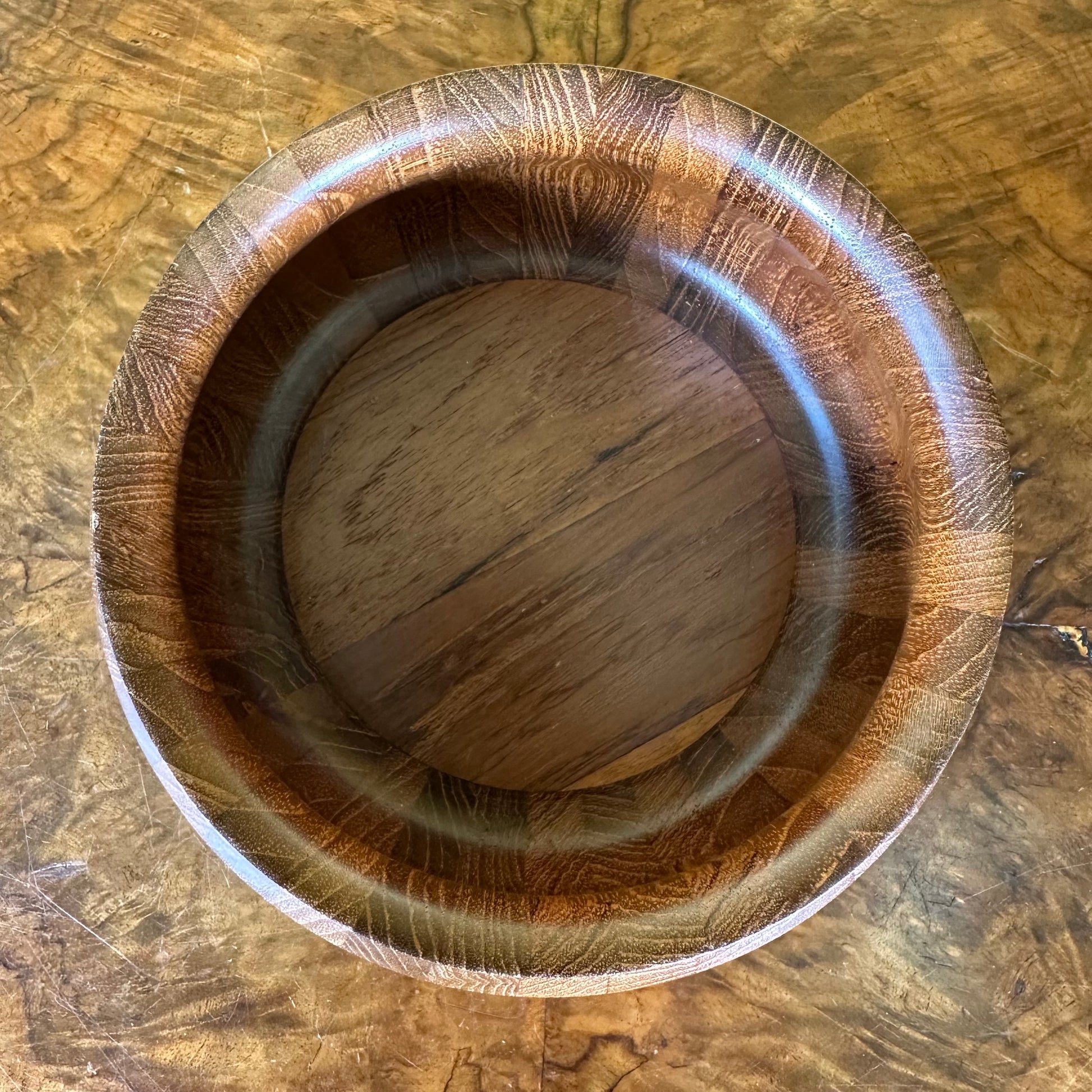 Vintage Scan Look Wooden Bowl 