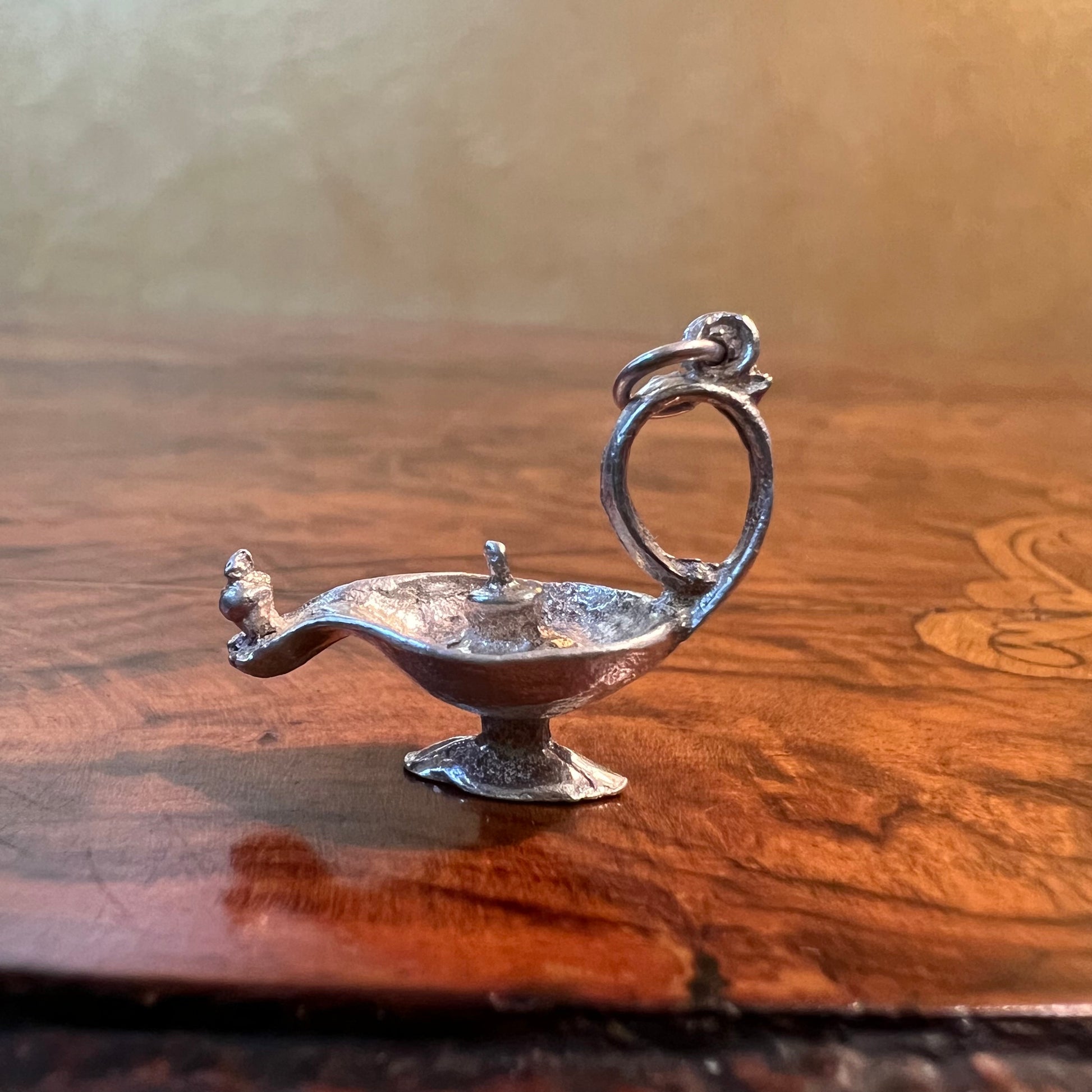 Vintage Silver Genie Bottle Charm Pendant