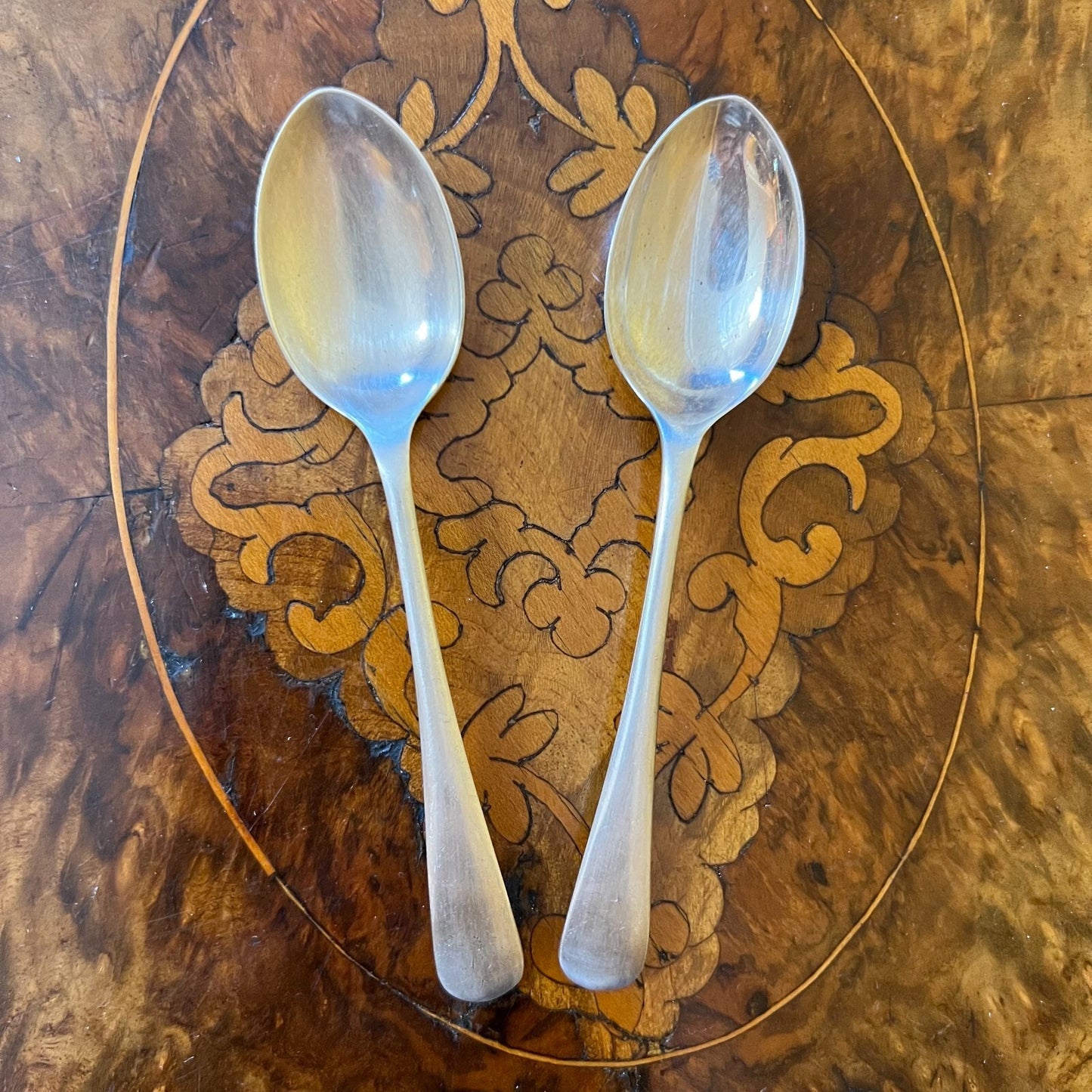 Vintage Silver Plated Pair Of Tea Spoons 