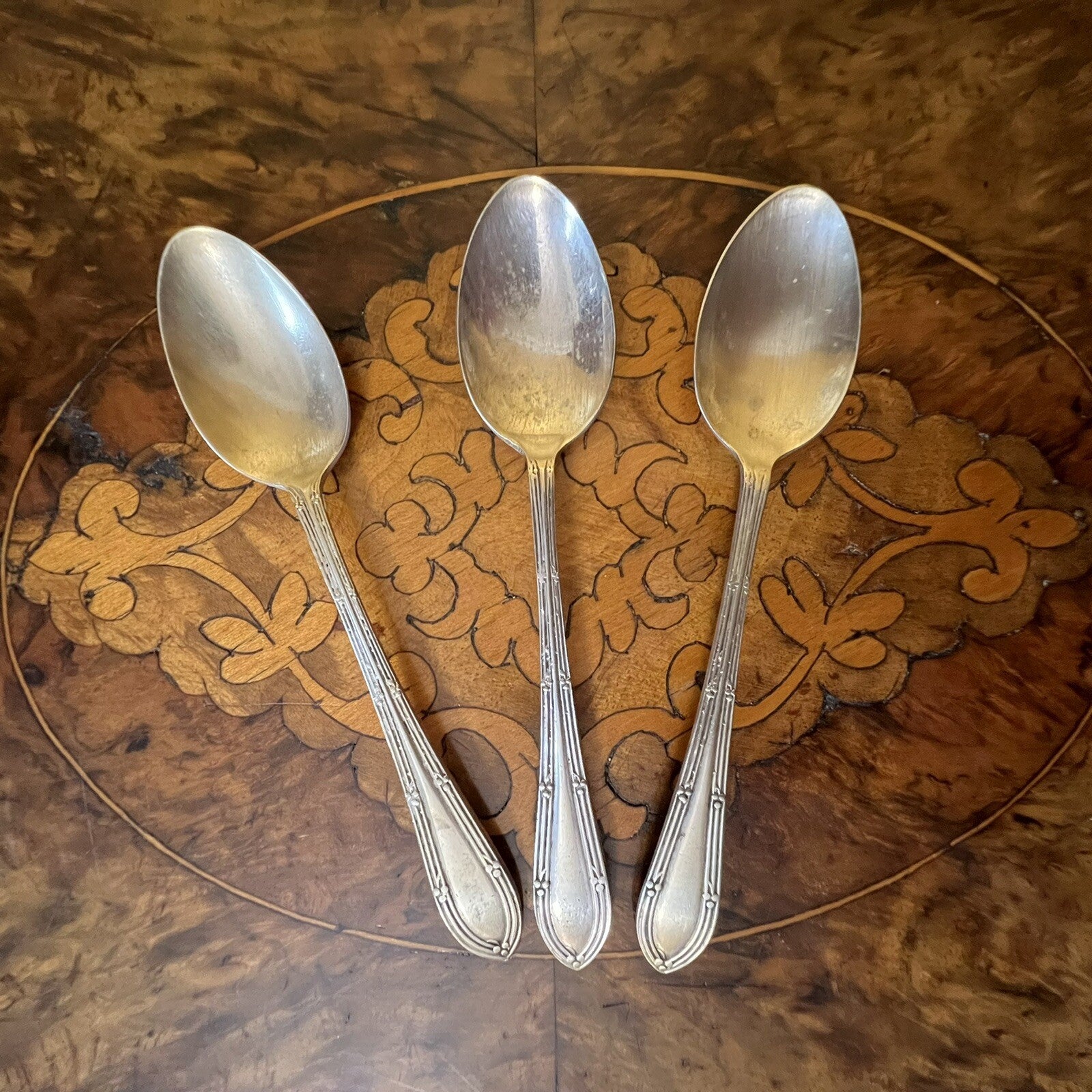 Vintage Silver Plated Tea Spoons Set Of Three 