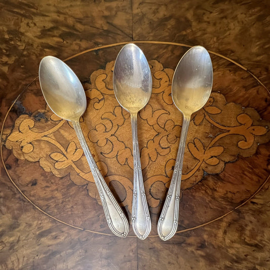 Vintage Silver Plated Tea Spoons Set Of Three 