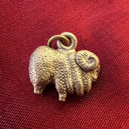 Vintage Silver Ram Pendant Or Charm