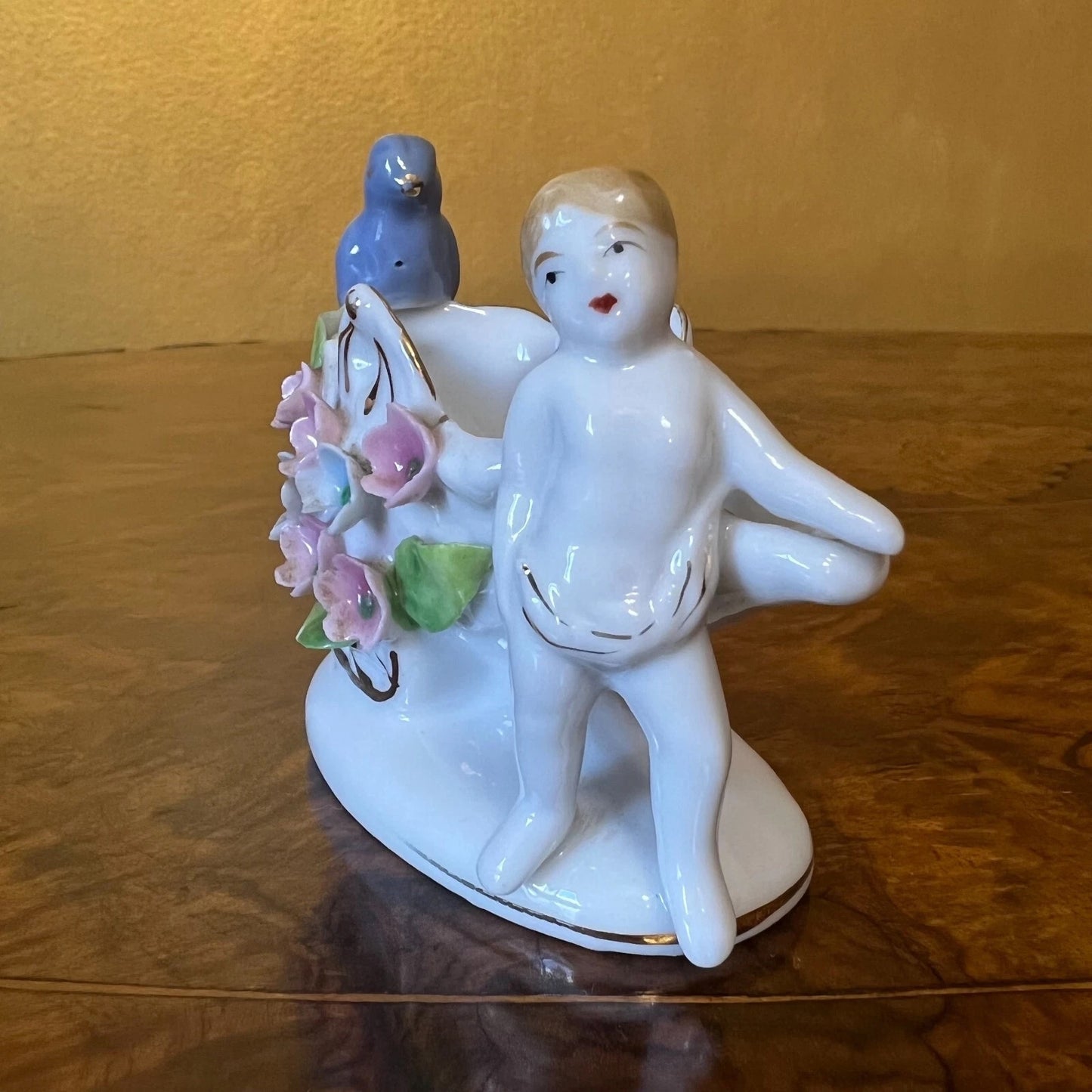 Vintage Small Boy & Flower Barrel 