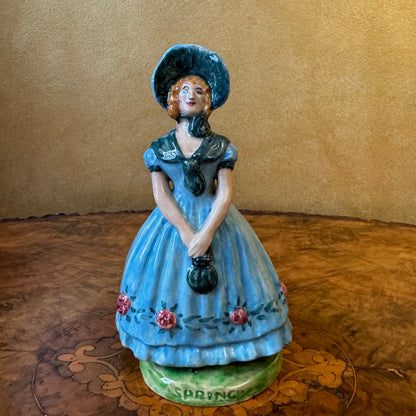 Vintage Spring Lady Porcelain Figurine Statue 
