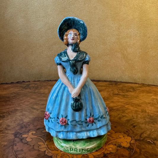 Vintage Spring Lady Porcelain Figurine Statue 