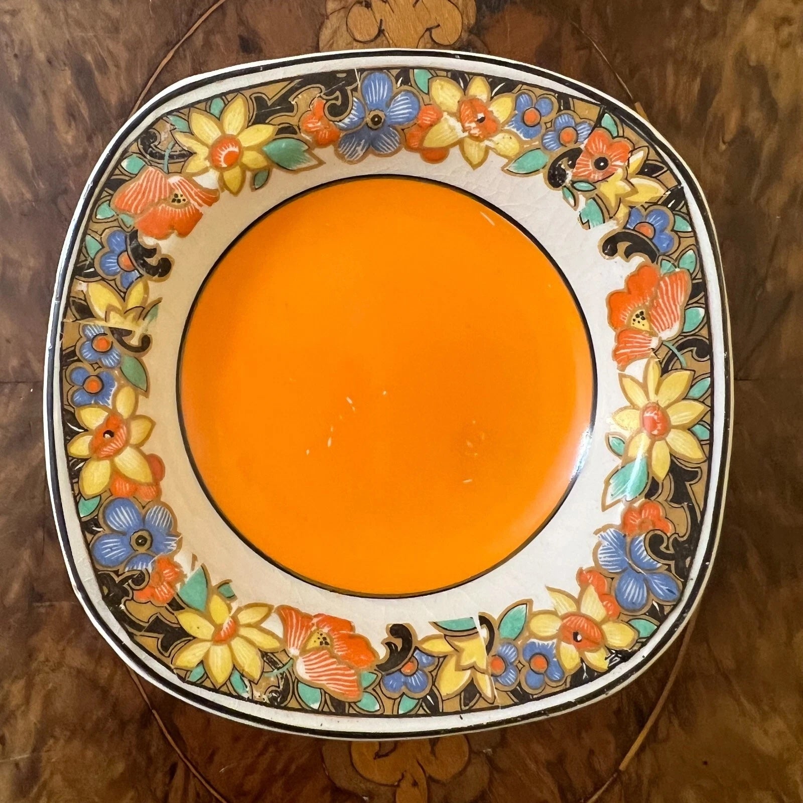 Vintage Square Floral Dish