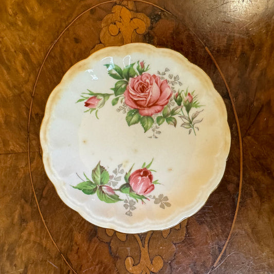 Vintage Staffordshire Floral Small Plate Dish