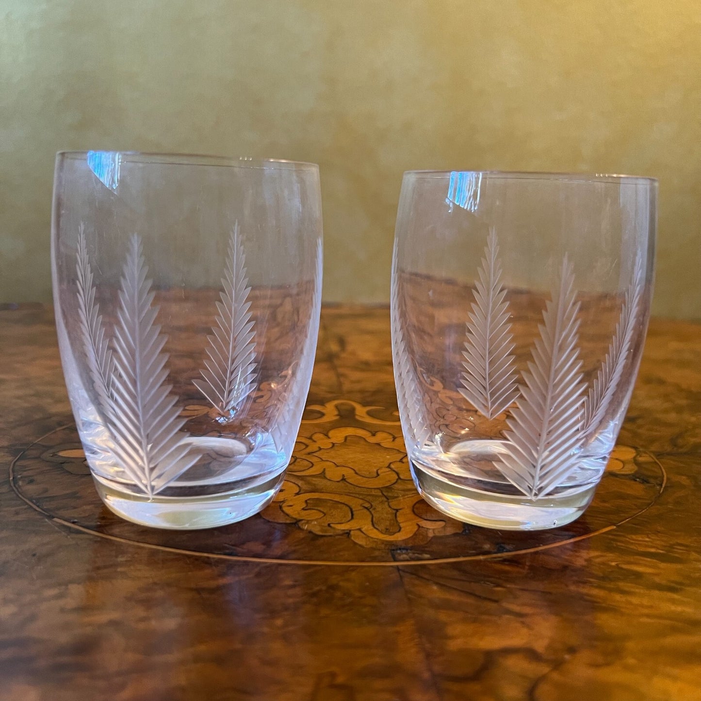 Vintage Stuart Crystal Woodchester Fern Pattern Glass Tumbler