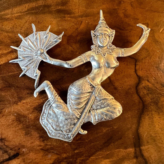 Vintage Thai Goddess Dancing Brooch