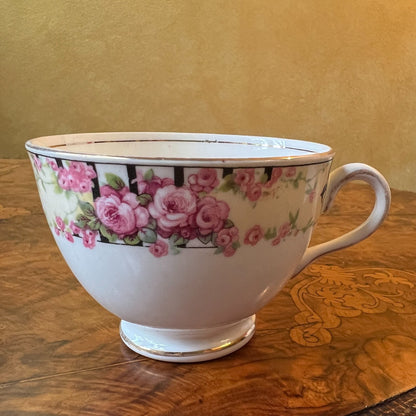 Vintage Tuscan Bird Print Tea Cup Trio 