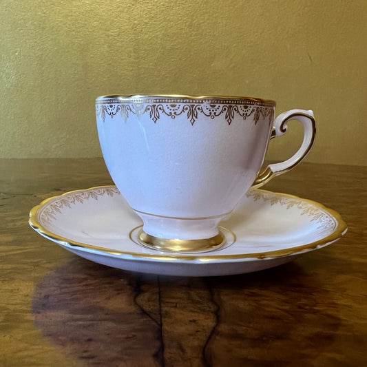 Vintage Tuscan Pink Gold Tea Cup & Saucer 