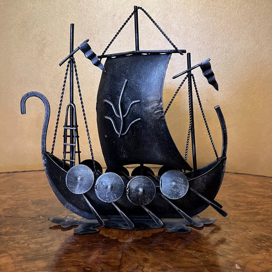 Vintage Viking Metal Boat