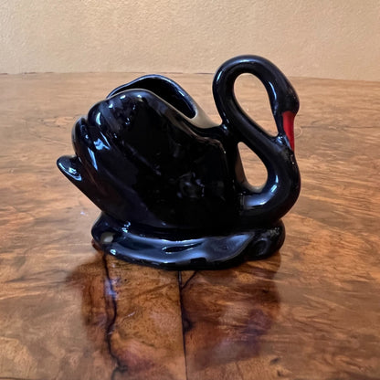 Vintage Wemberly Ware Small Black Swan Ornament 