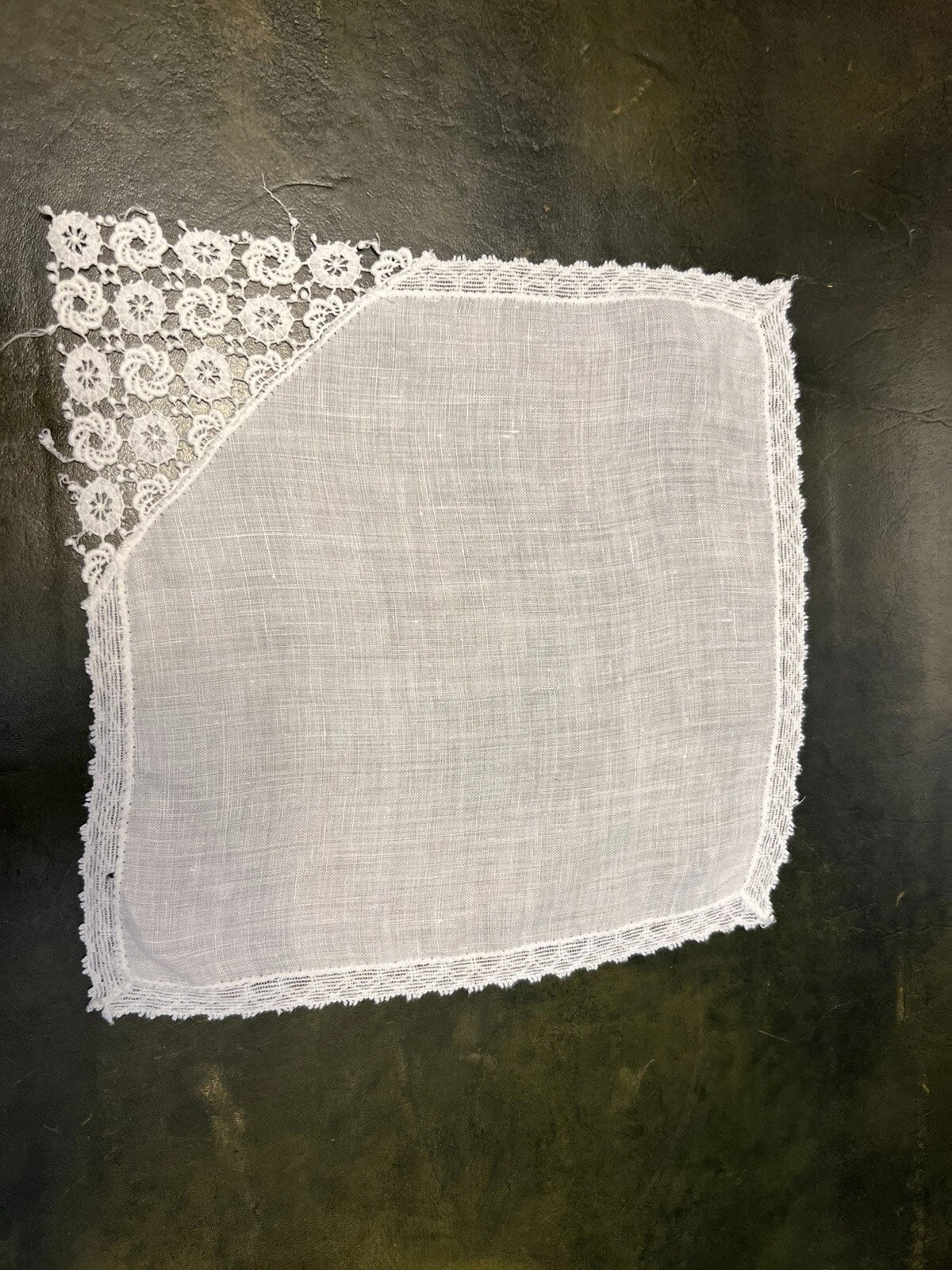 Vintage White Lace Square Doily 