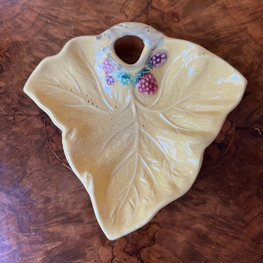 Vintage Yellow Lettuce Dish 