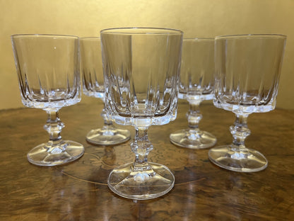 Vintage crystal small wine glasses set