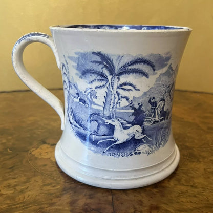 Vintage large blue and white print
