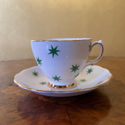 Vintahe Royal Vale Green Star Tea Cup & Saucer 