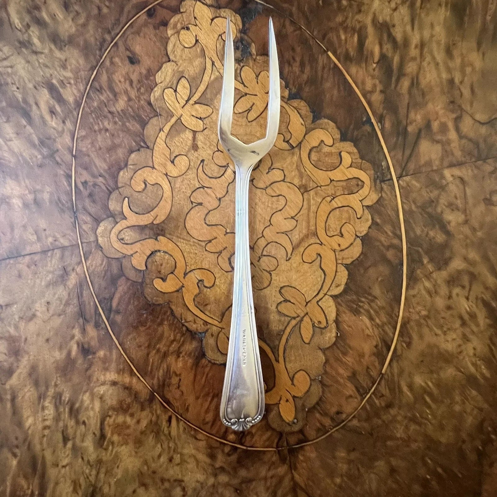 WRH & Co Silverplated Bread or Meat Fork