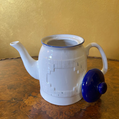 White & Blue Check Embossed 