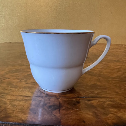 White & Gold Trim Tea Cup