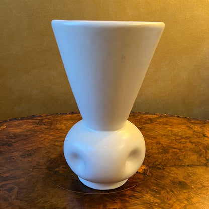 White Porcelain Vase With Flower Frog 