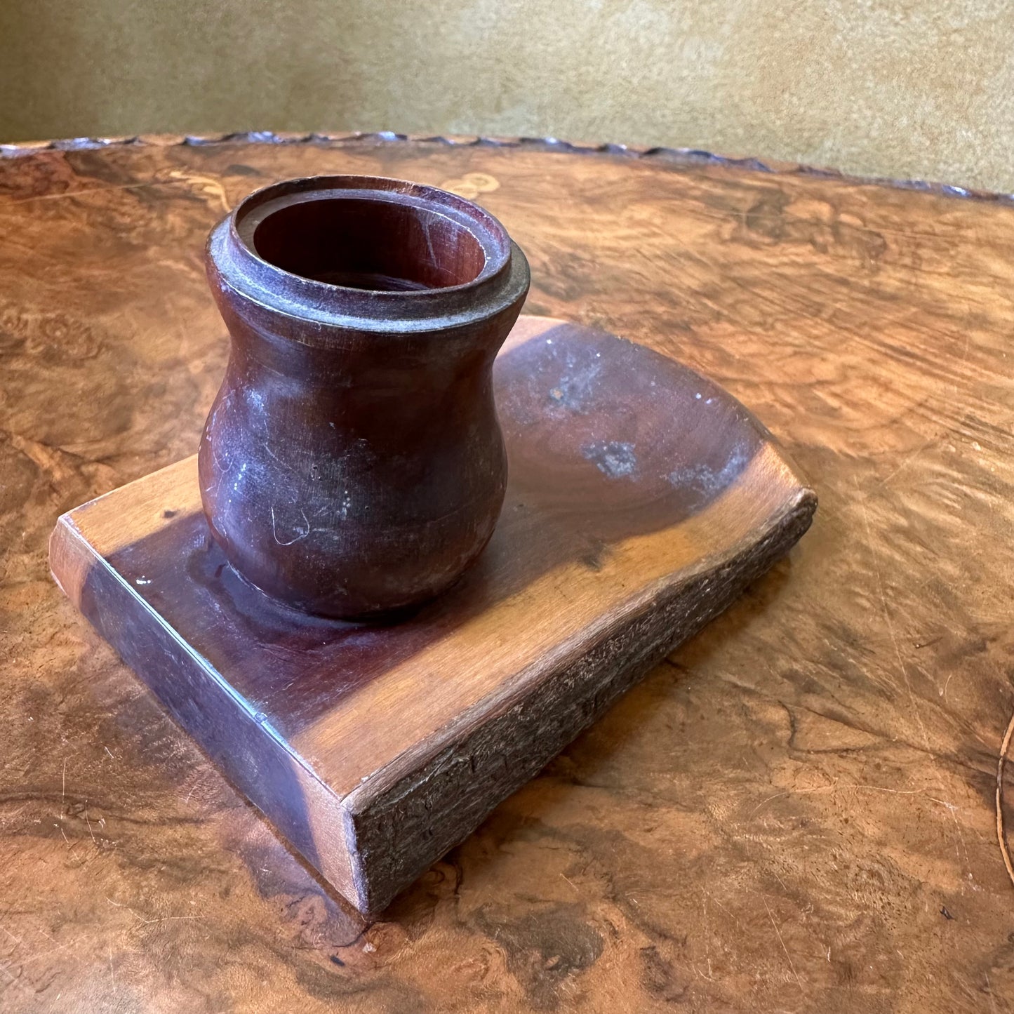 Wooden Candle Holder Ornament Display 