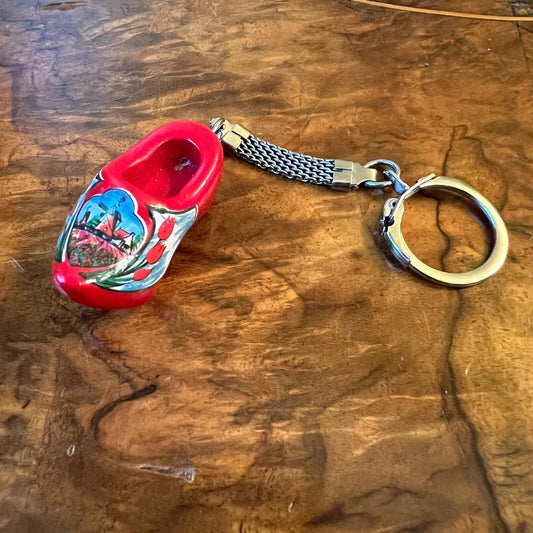 Wooden Clog Shoe Holland Key Chain