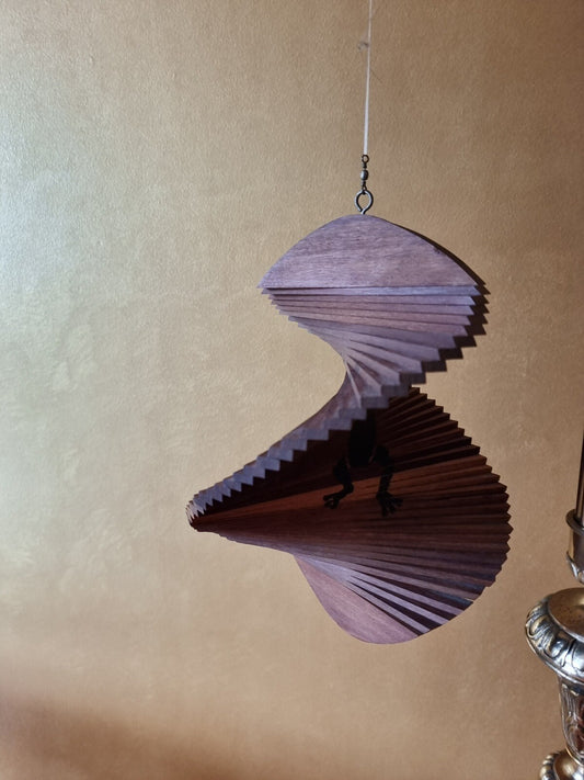 Wooden Spiral Hanging Frog Print Wind Ornament 