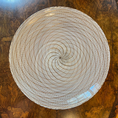 Woven Pattern Glass Display Dish/Plate 