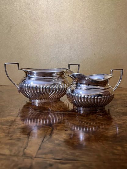 antique flavelle bros Silver 8860 milk and sugarbowls