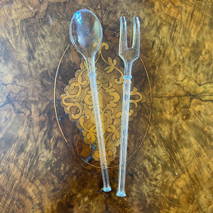 Vintage Glass Serving Utensils