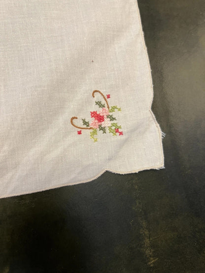 Vintage Square Embroidered Doily