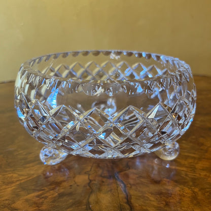 Vintage Crystal Bowl With Turned Legs