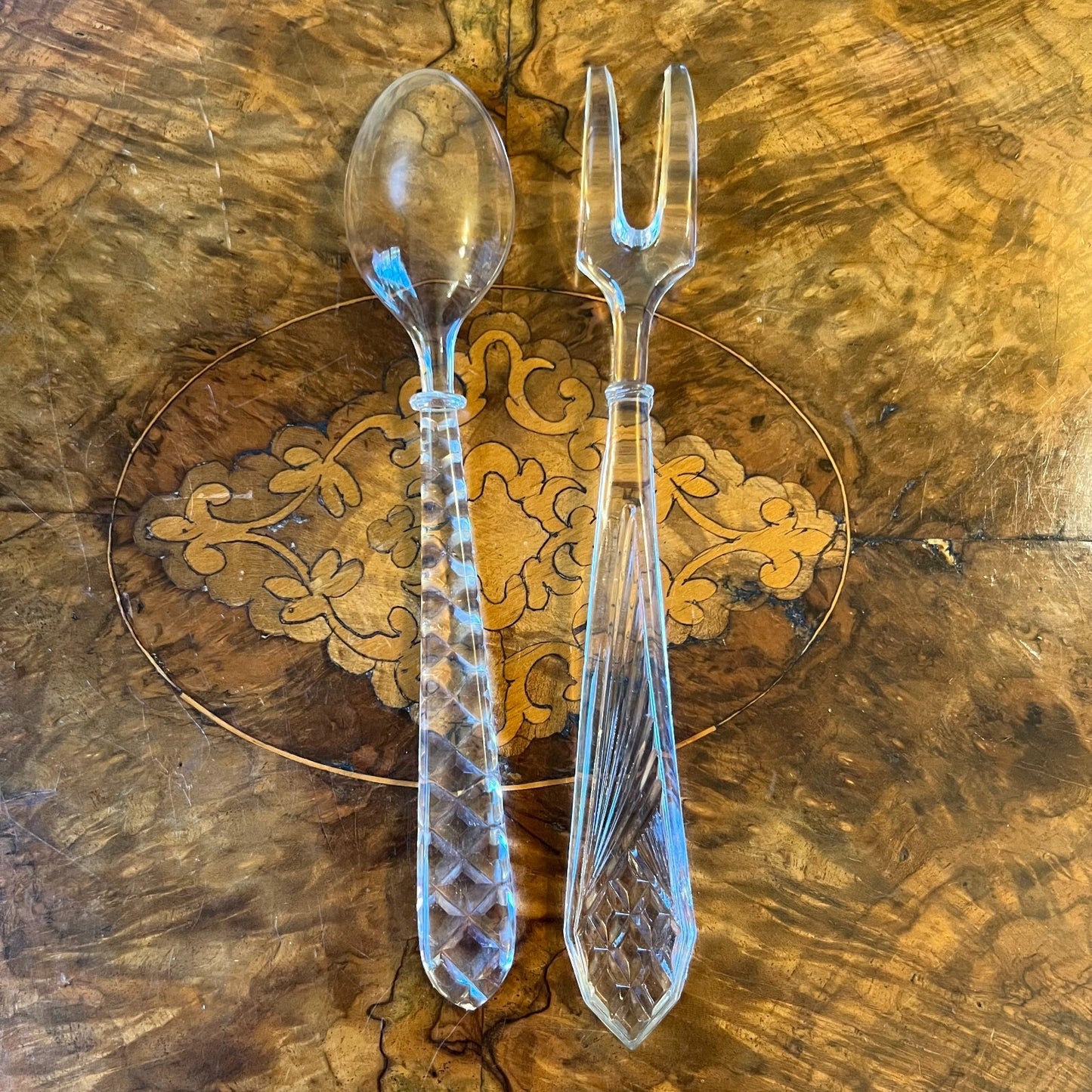 Vintage Glass Serving Utensils