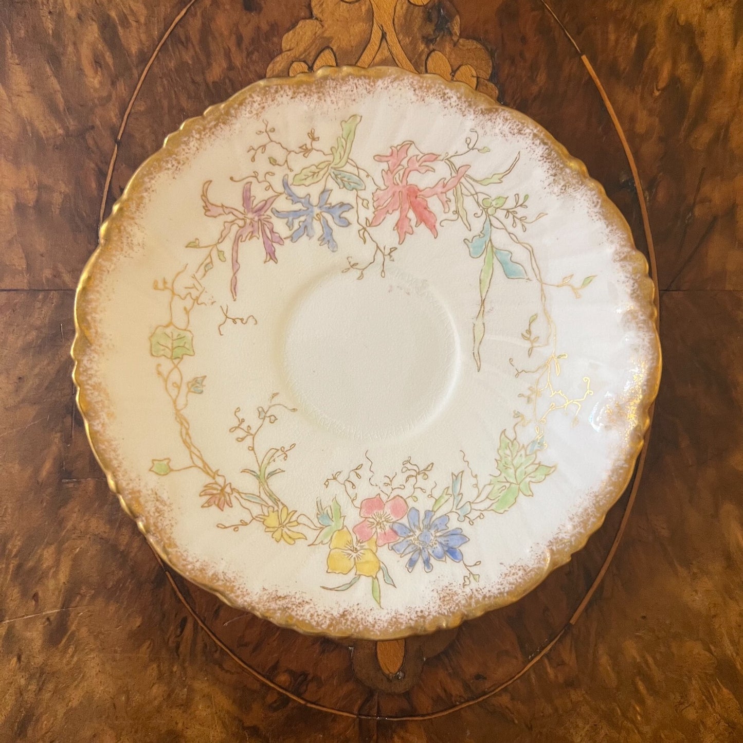 Vintage Moore Floral Demitasse Coffee Cup & Saucer