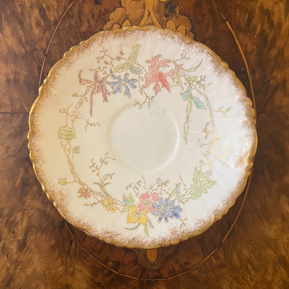 Vintage Moore Floral Demitasse Coffee Cup & Saucer