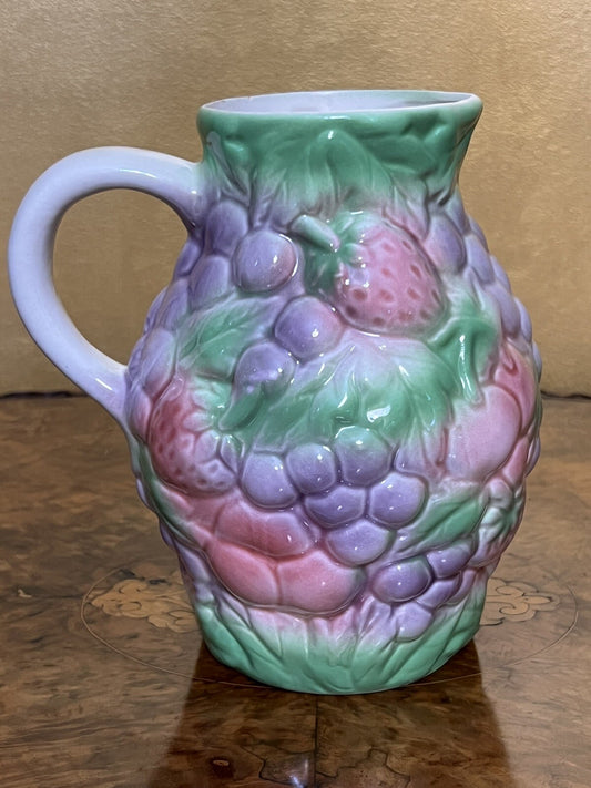 Vintage Strawberry Grapes Porcelain Jug