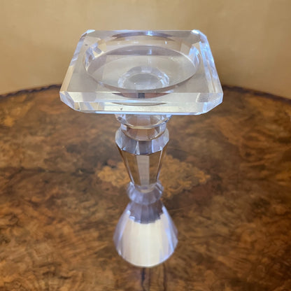 Vintage Glass Candle Holders Pair