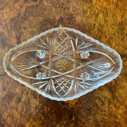 Vintage Glass Cut Display Bowl