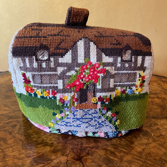 Vintage House Cross Stitch Pot Warmer