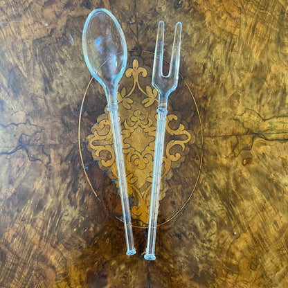 Vintage Glass Serving Utensils