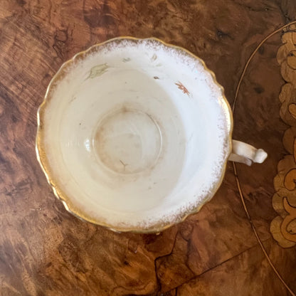 Vintage Moore Floral Demitasse Coffee Cup & Saucer