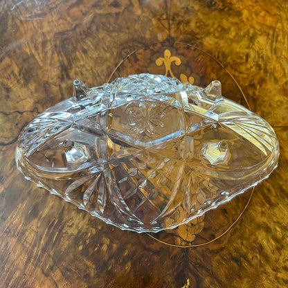 Vintage Glass Cut Display Bowl