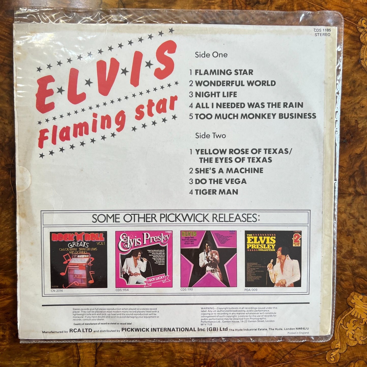 Elvis Presley Flaming Star Vinyl Record