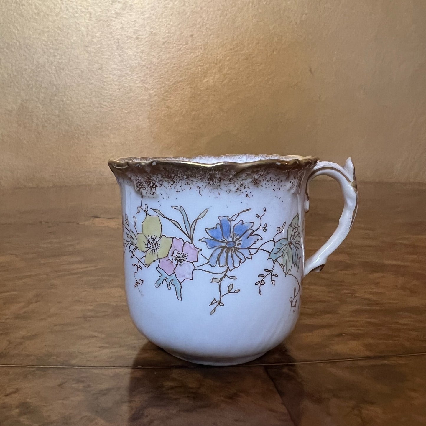 Vintage Moore Floral Demitasse Coffee Cup & Saucer